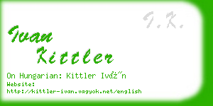 ivan kittler business card